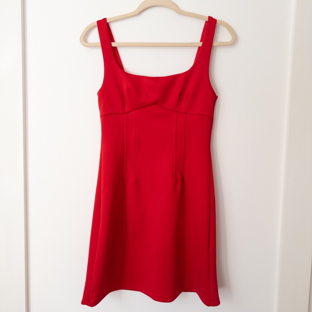 NWT Hello Molly Red Sleeveless Mini Dress Sz M Bodycon Going Out Cocktail‎ Party